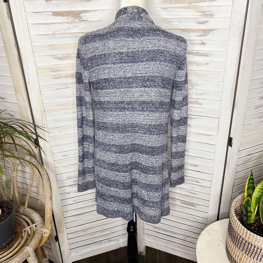 BAREFOOT DREAMS Women's S M Cozy Chic Calypso Island Wrap Cardigan Navy Stripe - Picture 12 of 13